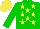 Silk - Green, yellow stars, green sleeves, yellow cap