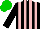 Silk - Black and pink stripes, green cap