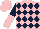 Silk - Pink and dark blue diamonds, dark blue and pink halved sleeves