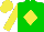 Silk - Green, yellow diamond, yellow sleeves, yellow cap