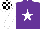 Silk - Purple body, white star, white arms, white cap, black checked