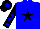 Silk - Blue body, black star, black arms, blue stars, black cap, blue star