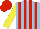 Silk - Light blue, red stripes, yellow sleeves, red cap