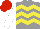 Silk - Gray, yellow chevron hoops, white sleeves, red cap