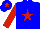 Silk - blue, red star, red sleeves, red star on cap