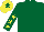 Silk - Dark green, yellow stars on sleeves, yellow cap, dark green star