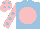 Silk - Light blue, pink disc, pink sleeves, light blue spots, pink cap, light blue spots