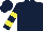 Silk - Dark blue, yellow bars on sleeves