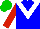 Silk - Blue, white chevron, red sleeves, green cap