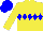 Silk - yellow, blue diamond hoop, blue cap