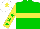 Silk - Green body, yellow hoop, yellow arms, green stars, white cap, yellow star