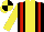 Silk - Black, red braces, yellow stripe, yellow sleeves, yellow and black quartered cap