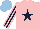 Silk - PINK, DARK BLUE star, DARK BLUE and PINK striped sleeves, LIGHT BLUE cap