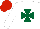 Silk - White, white, dark green maltese cross, dark green sleeves with white arm band red cap
