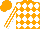 Silk - Orange, white diamonds, white stripes on sleeves