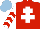 Silk - RED, WHITE Cross of Lorraine, WHITE and RED chevrons on sleeves, LIGHT BLUE cap