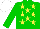 Silk - Green, yellow stars, green sleeves, white cap