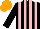 Silk - Black and pink stripes, orange cap