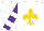 Silk - White, gold fleur de lys , white bars on purple sleeves