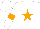 Silk - White,  orange star, orange hoop on sleeves