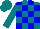 Silk - Teal and blue blocks