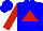 Silk - Blue, red triangle, red sleeves