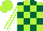 Silk - Lime, forest green blocks, white stripes on sleeves