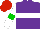 Silk - Purple, white hoop, white sleeves, green armbands, red cap