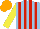 Silk - Light blue, red stripes, yellow sleeves, orange cap