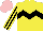 Silk - Yellow, black chevron hoop, black and yellow stripes sleeves, pink cap
