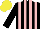 Silk - Black and pink stripes, yellow cap