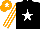 Silk - Black body, white star, white arms, orange striped, orange cap, white star