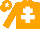 Silk - Orange, white cross of lorraine and star on cap