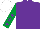 Silk - Purple, emerald green sleeves, purple stars, white cap