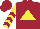 Silk - Maroon , yellow triangle, maroon chevrons on yellow sleeves, maroon cap