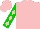 Silk - Pink, green and pink diamonds on sleeves, pink cap