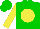 Silk - Green, yellow ball, green palm tree, yellow sleeves