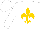 Silk - White, green shield, gold fleur-de-lys