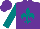 Silk - Purple, teal fleur-de-lys, teal sleeves