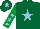 Silk - Dark green, light blue star, emerald green sleeves, light blue stars, dark green cap, light blue star