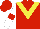 Silk - Red, yellow chevron, white sleeves, red armbands, red cap