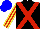 Silk - Black, red crossbelts, red and yellow striped sleeves, blue cap