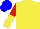 Silk - Yellow body, red arms, yellow halved, blue cap