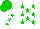 Silk - White body, big-green stars, white arms, big-green stars, big-green cap