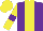 Silk - Purple body, yellow stripe, yellow arms, purple armlets, yellow cap