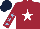 Silk - Maroon, white star, dark blue, light blue stars sleeves, dark blue, light blue star cap