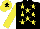 Silk - Black, yellow stars and sleeves, yellow cap, black star