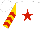 Silk - White, red star, red chevrons on gold sleeves