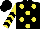 Silk - Black, yellow dots,black chevrons on yellow sleeves