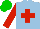Silk - Light blue, red cross, red sleeves, green cap